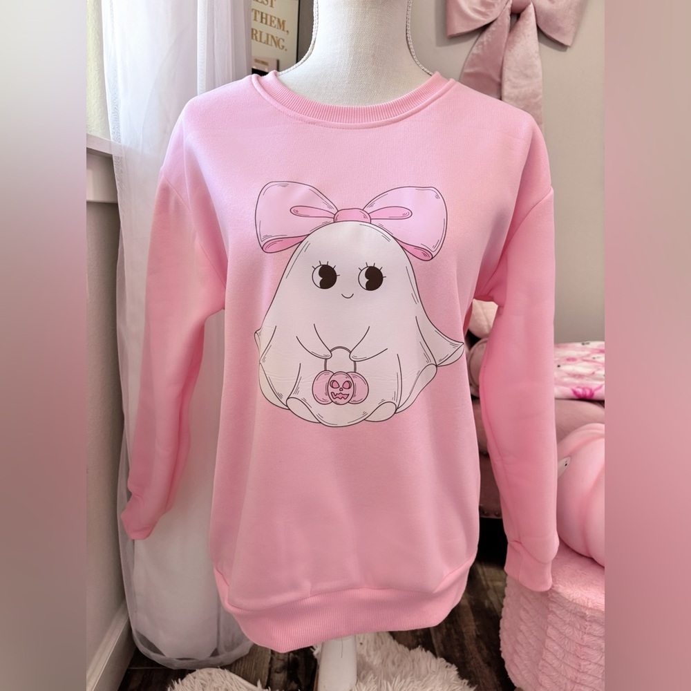 Custom Made Coquette Ghost Girly Sweater
